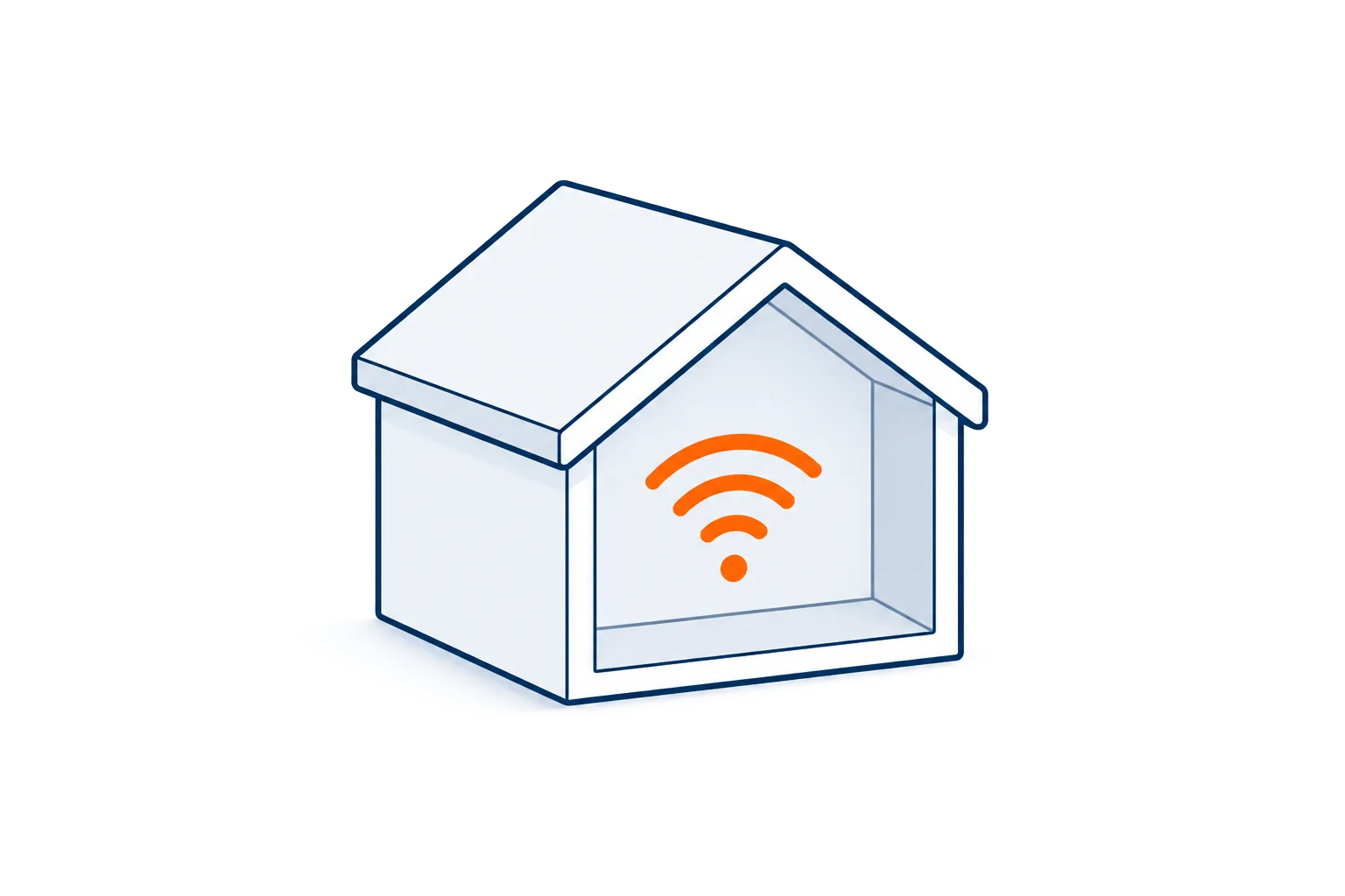 Illustration eines Hauses mit WLAN